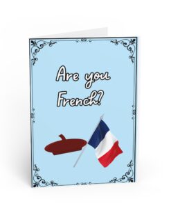 Whimsical French Greeting Cards, Perfect for Birthdays, Celebrations, Invitations, French Culture Lovers, Personalized Notes